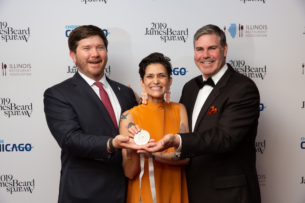 Giving Kitchen team members accept the James Beard Foundation Humanitarian of the Year Award