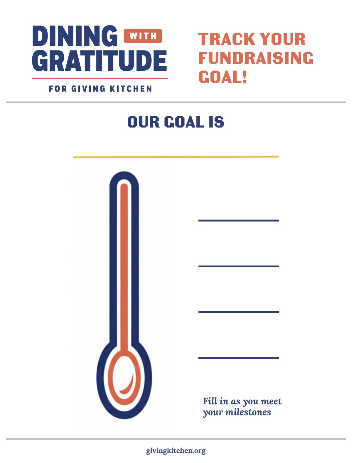 Dining With Gratitude Fundraising Thermometer Thumbnail