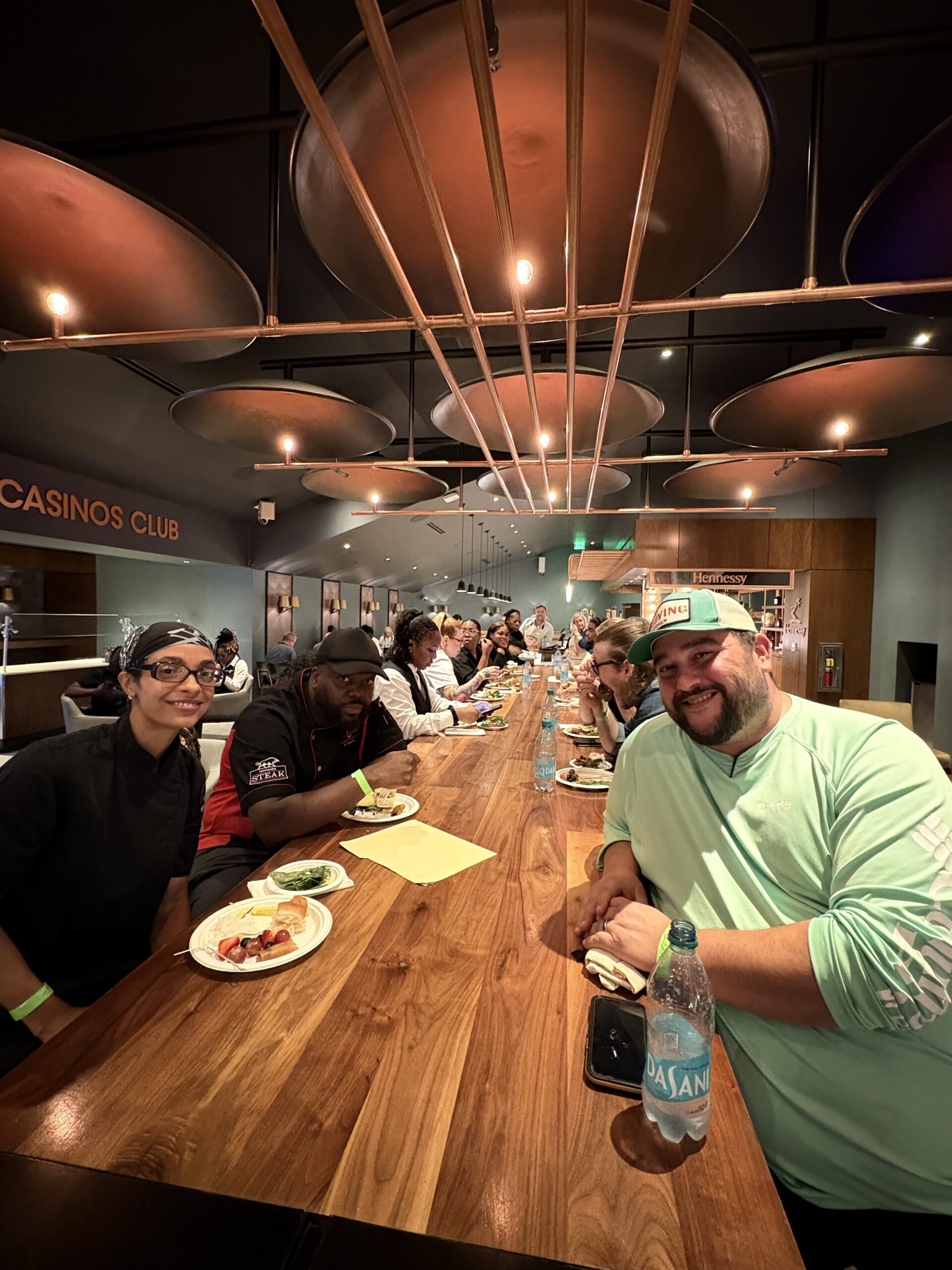 Food service workers enjoying Kamayan Family Meal