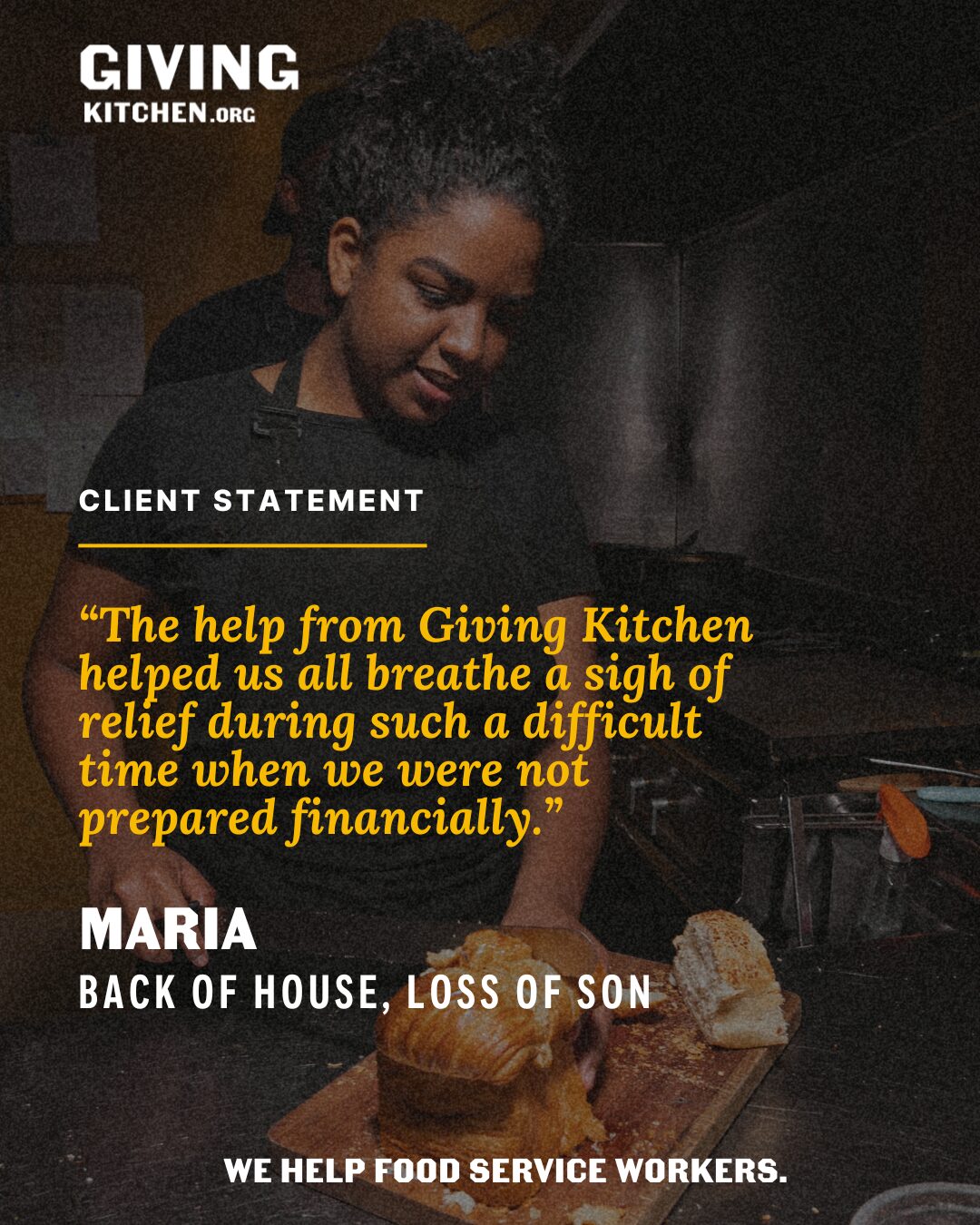 How Giving Kitchen Supported Maria During a Difficult Time