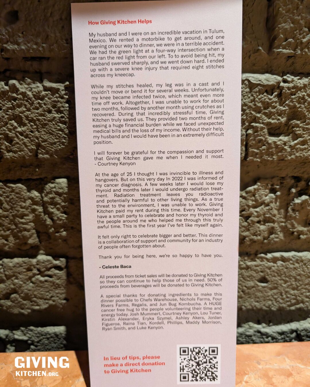 Celeste shares her story of Asking for help from Giving Kitchen