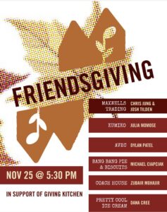 Maxwell’s Trading Friendsgiving Benefit