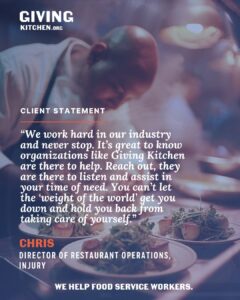Recovering After Spine Surgery: How Giving Kitchen’s Financial Assistance Helped a Restaurant Operations Director