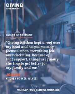 Joseph’s story: a kitchen worker navigates illness and finds