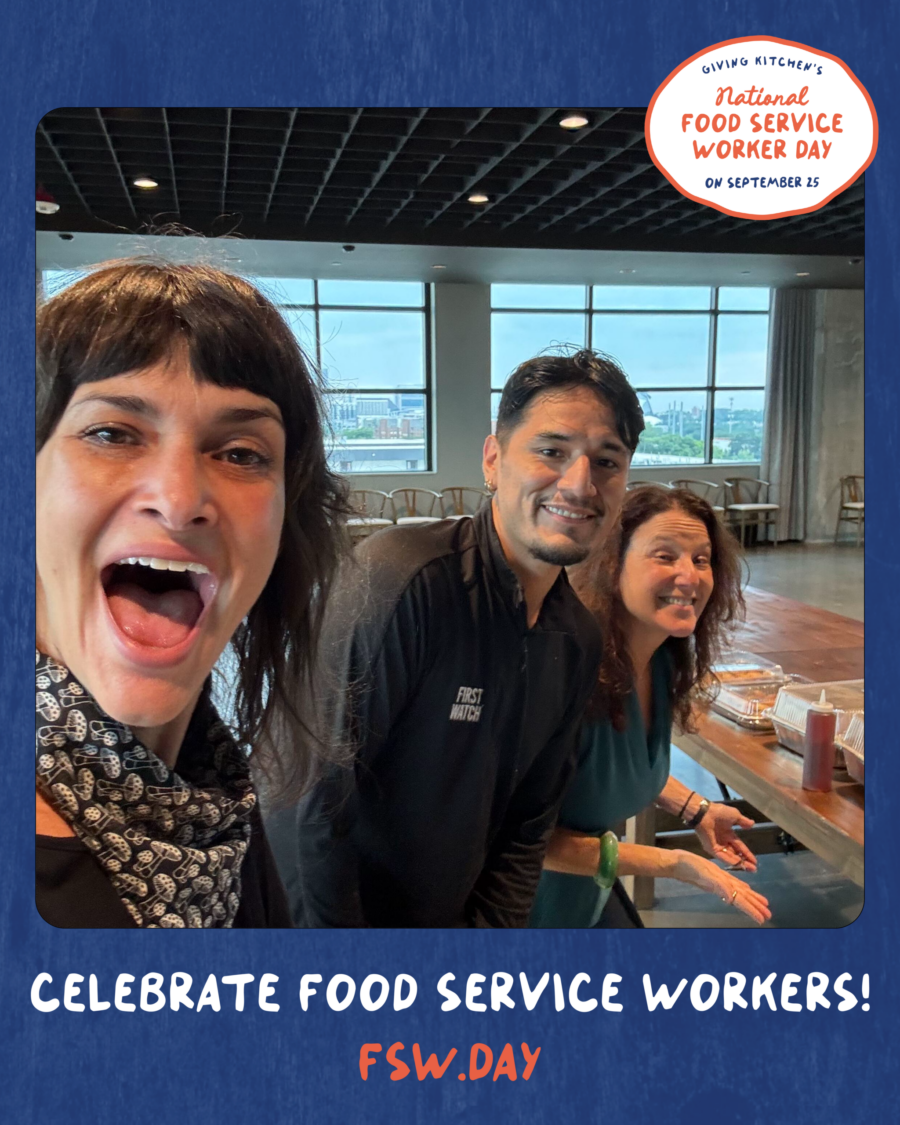 An example selfie of GK founder Jen Hidinger-Kendrick, a caterer and GK CEO Allison Padilla-Goodman