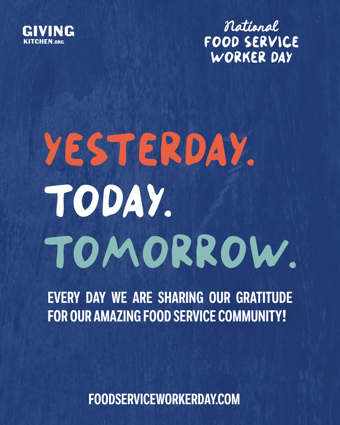 Celebrate food service workers every day