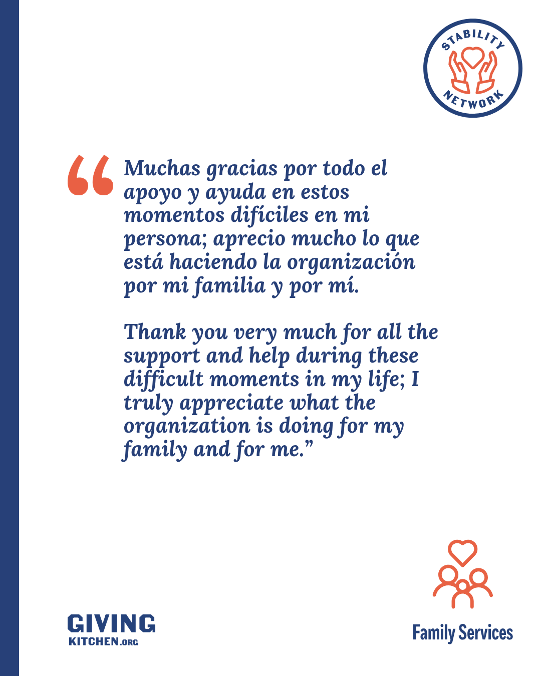 Thank you from a client in english and spanish