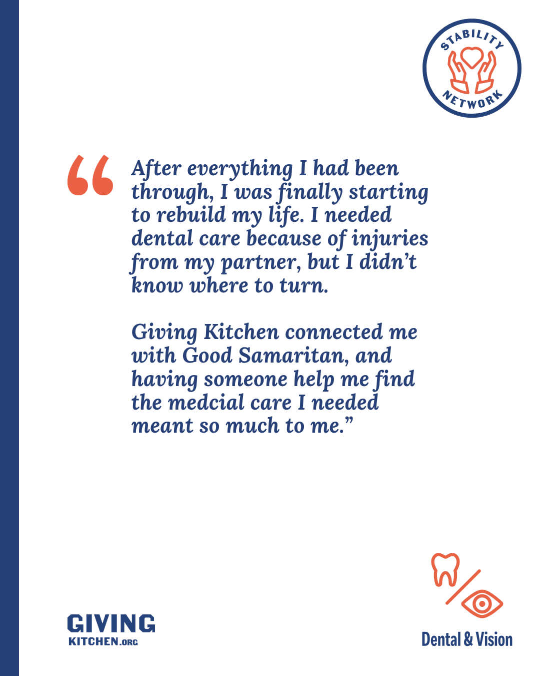 client gratitude after receiving dental resources